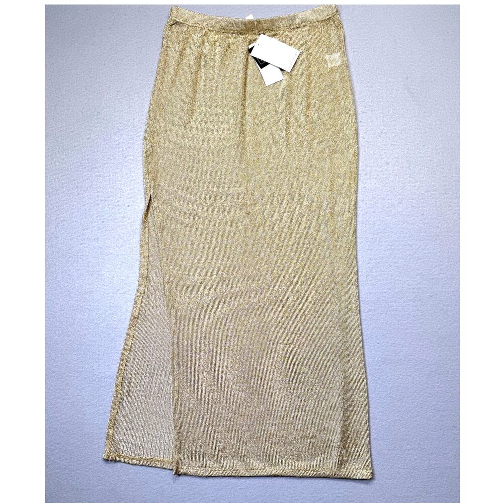 Miken Juniors' Metallic Mesh Skirt Cover-up, Gold, Medium $34.00